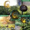 Solar Garden Statues Outdoor Decor IP65 Waterproof Moon & Fairy Solar Stake Light Moon Glass Globe with Angel Decor