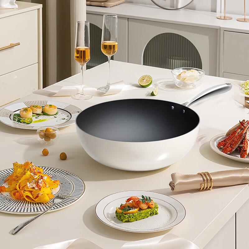 WENLUNSHAN VE057 32cm Non-stick Titanium Wok