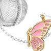 Tea Infuser Leak-proof Fine Mesh Heat-resistant with Extended Chain Stainless Steel Loose Leaf Tea Ball with Butterfly Charm Kitchen Supplies
