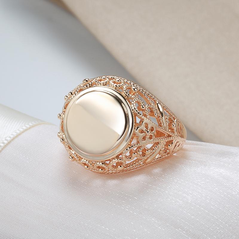 Kinel Glossy Rose Gold Color Rings For Women Big Size Rings