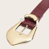 Elegant Women’s Waistband Adjustable PU Leather Waist Belt with Gold Metal Clasp for Jeans Dresses and Trousers