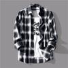 Men's Blouses Lapel Shirt Long Sleeve Plaid T-shirts  Loose Shirt With A Coat Button Down Casual Shirts Plus Size Fashion Tops
