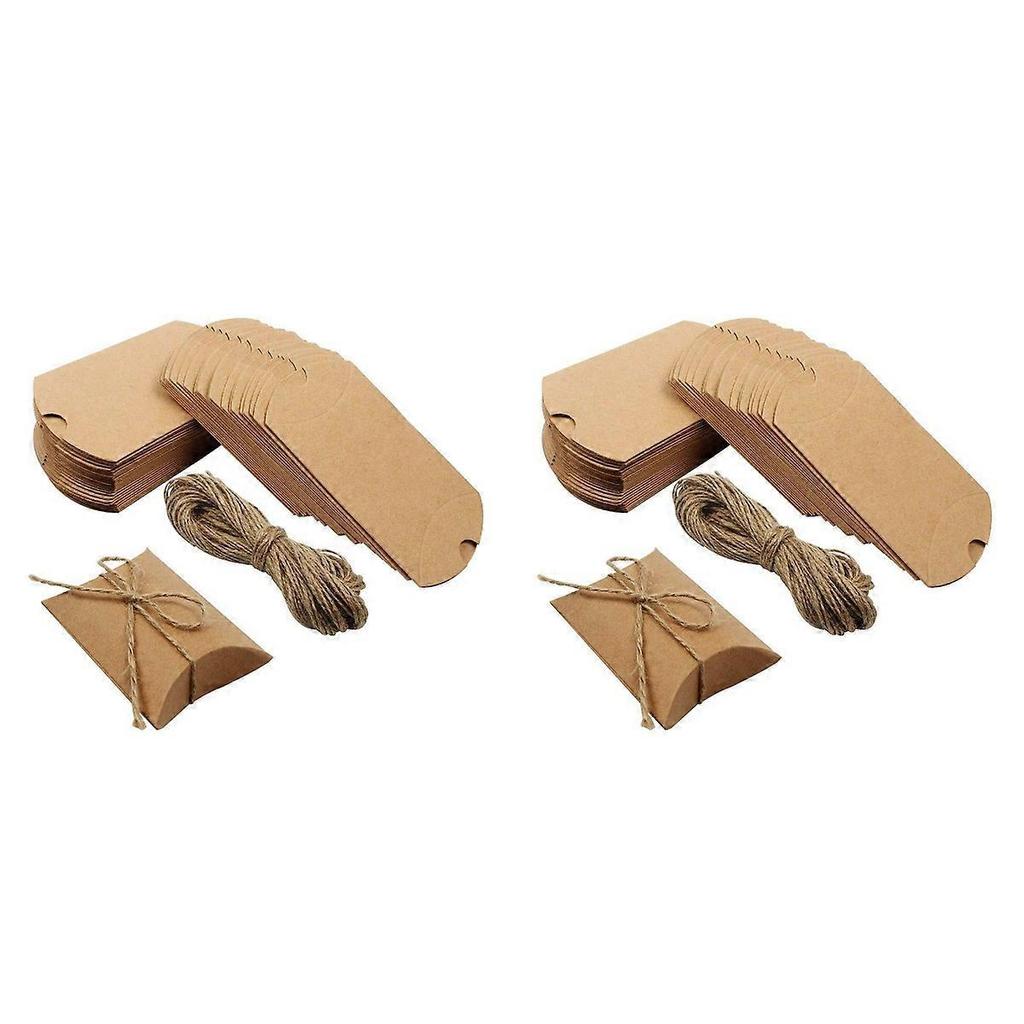 Gift Packaging Box Pillow Boxes for Packaging 200Pcs Kraft Paper