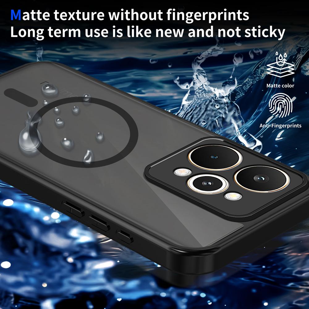 KEYSION Custodia Magnetica per Telefono per Realme 15 Pro 5G Silicone+PC Traslucida Opaca Trasparente Cover Posteriore Antiurto per OPPO Realme 15 5G