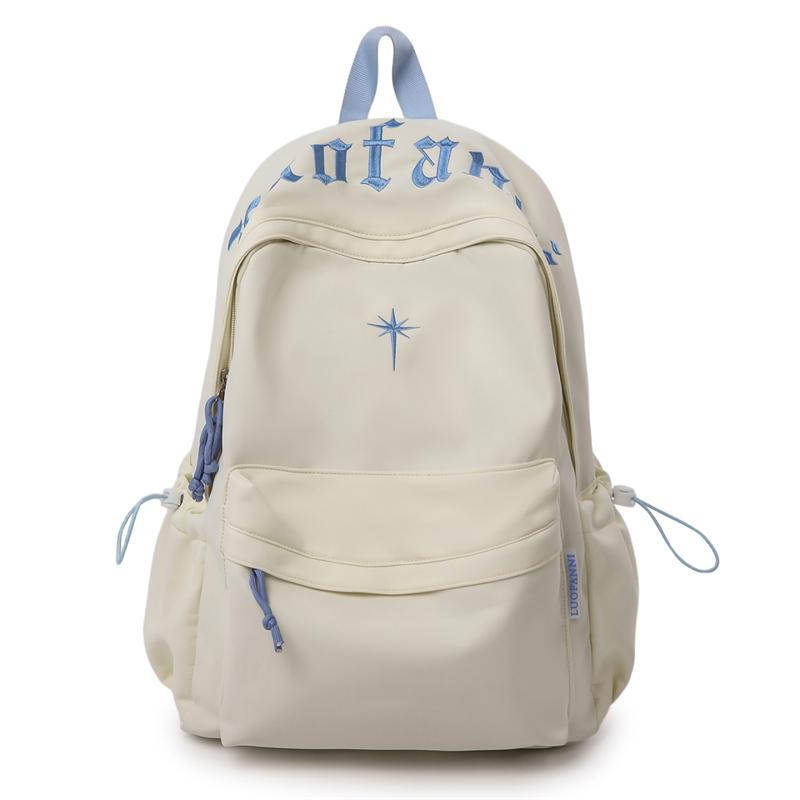 College Style Letter Embroidered Backpack Lightweight Schoolbag Women s Large Capacity Backpack