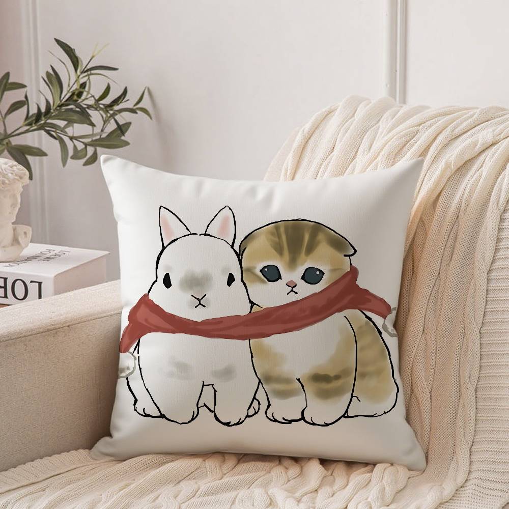 Hand Drawn Cute Cat Pillow Case Home Decor Throw For Sofa Bed Car Room Decor Gift Idea