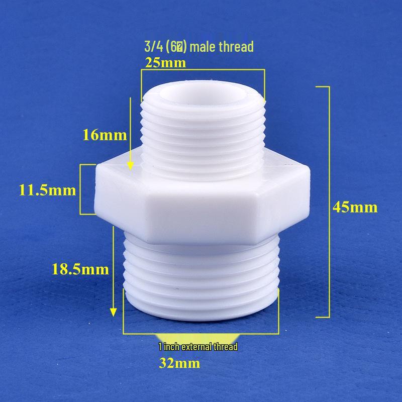 Male-to-Male Plastic Extension Nipple Connector with External Thread Adapter, High-Temperature Resistant, Sizes: 4/6/1 Inch.