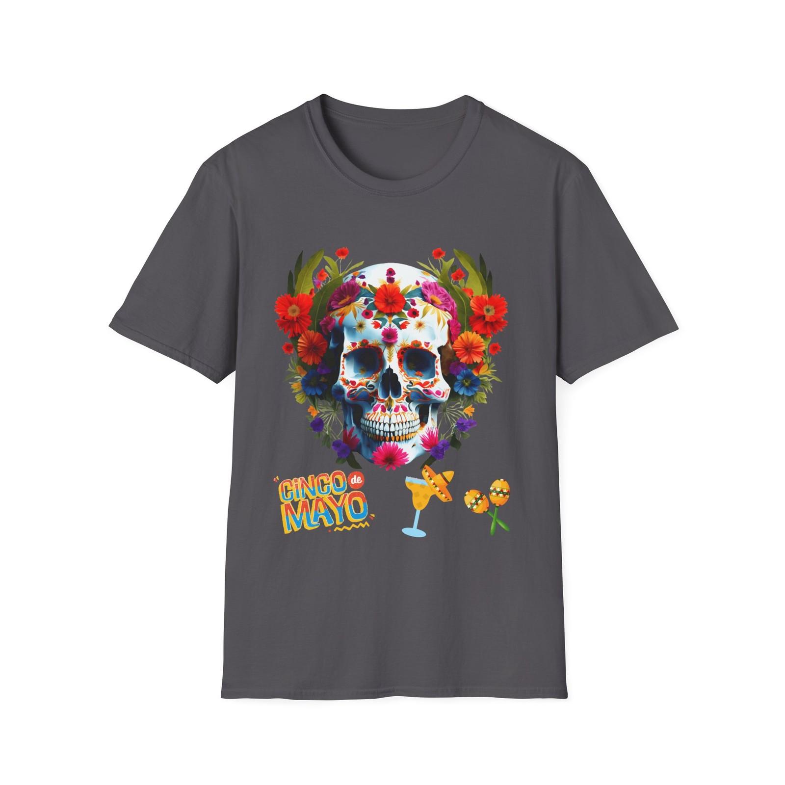 Cinco de Mayo Sugar Skull T-Shirt | Day of the Dead Tee S