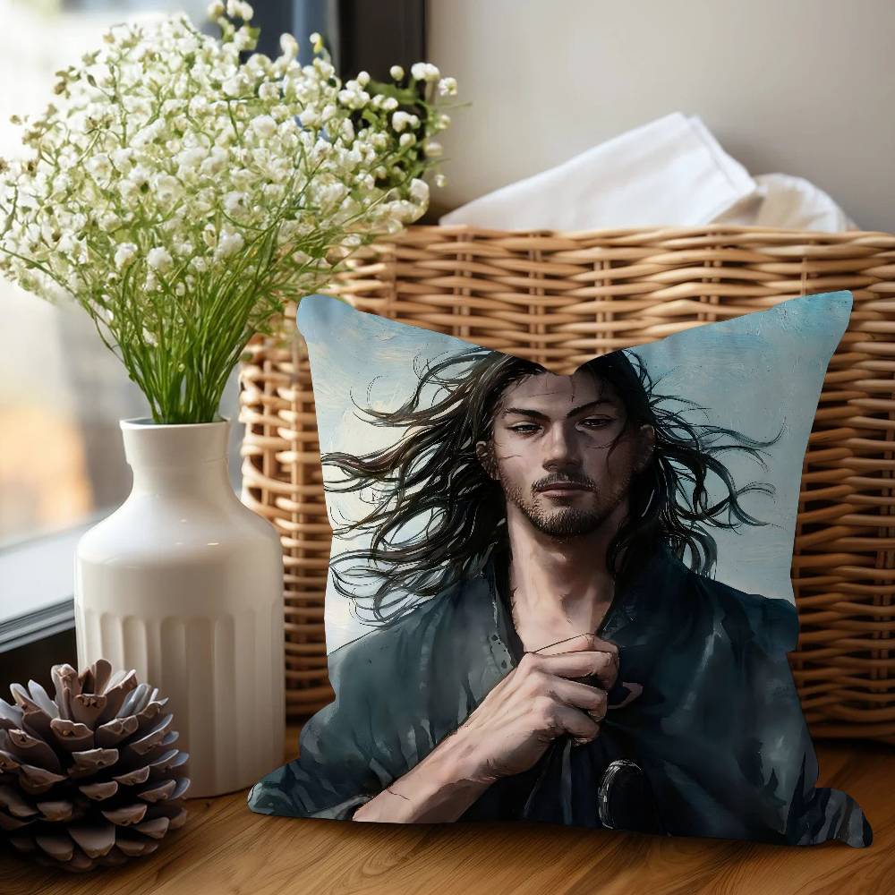 M-Miyamoto Musashi Swordsman Game Cushion Cover Inches Farmhouse Decor Home Throw Pillow Covers For Couch Decorations