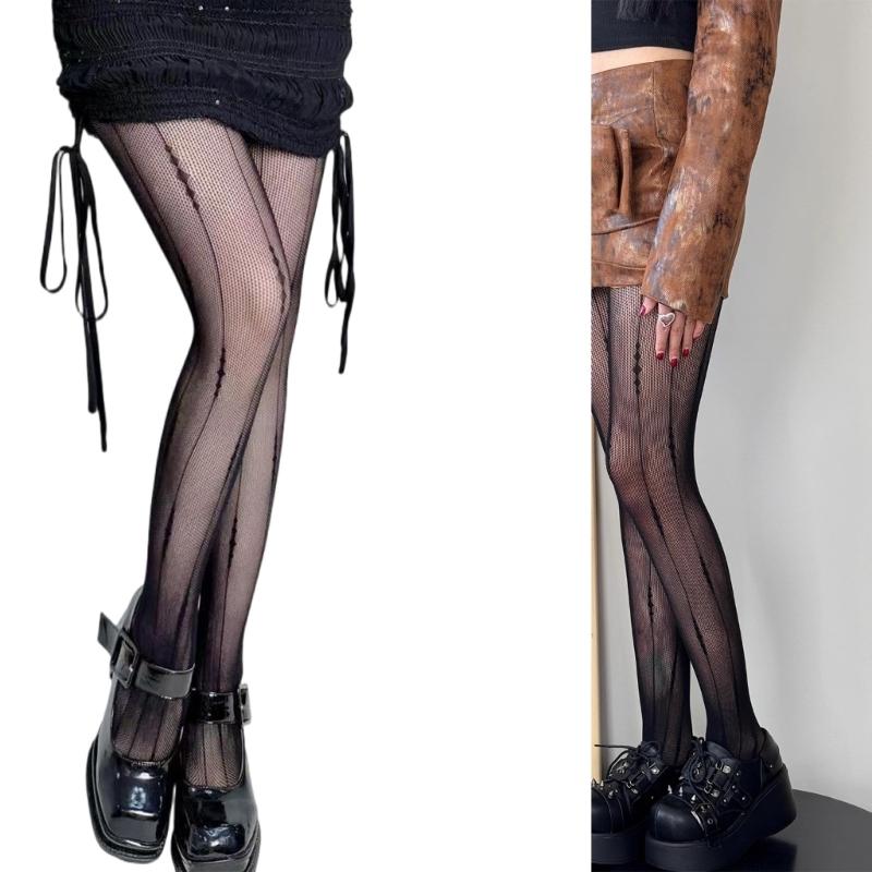Mesh Fishnet Stockings Tights High Waist Pantyhose Thigh High Stockings Fishnets Tights Patterned Pantyhose for Womens