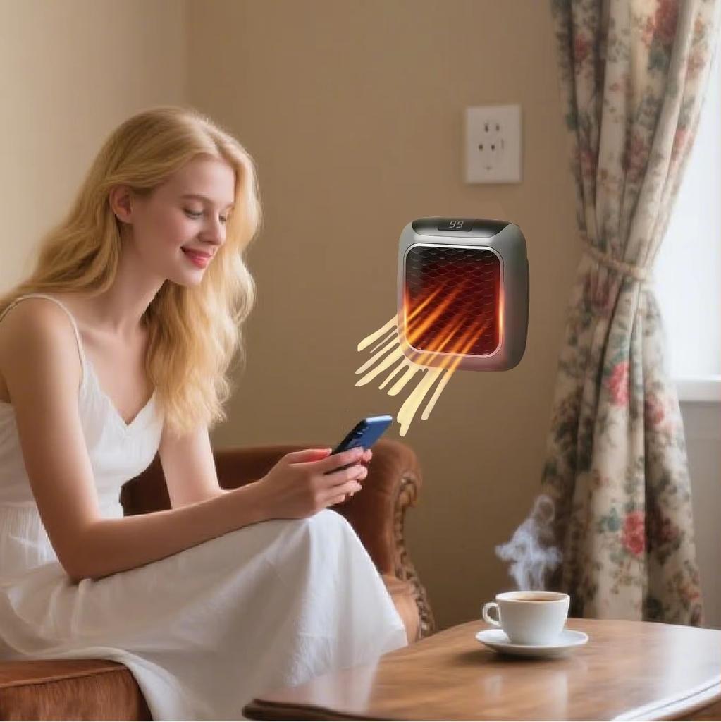 Schnellere Mini-Heizung für Zuhause Kleine Badezimmerheizlüfter Wandmontierte PTC Keramik Elektroheizung mit Fernbedienung Haushalt