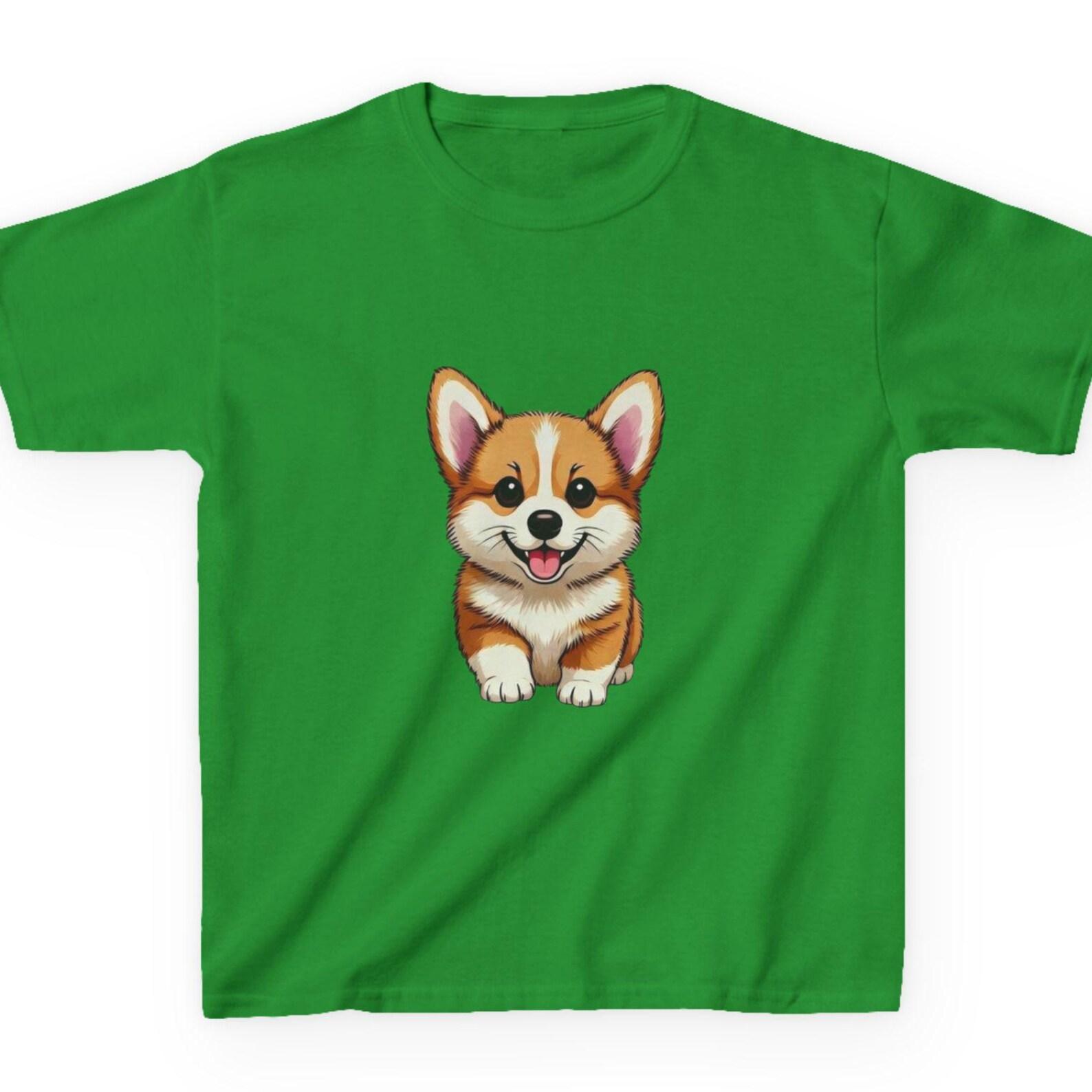 Cartoon Corgi Kids T-Shirt | Little Corgi Loaf Tee | Funny Puppy Dog Shirt | Corgi Gift for Boys and Girls | Kawaii Dog Graphic Kids 100