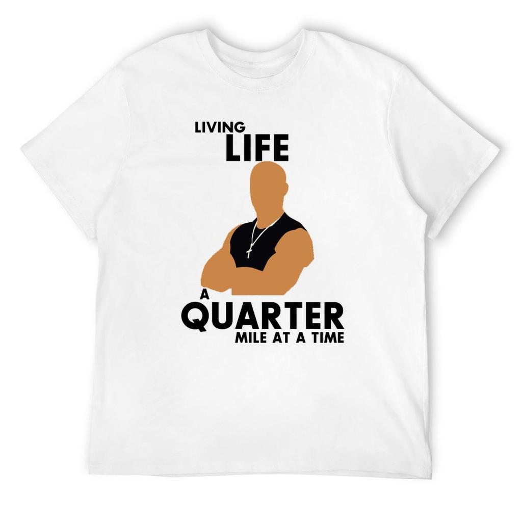 Living Life a Quarter Mile At a Time T-Shirt Summer Clothes Vintage Short Sleeve Tee Men