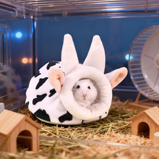 Hamster Cave Bed Cute Animal Design Pets Mini House Cozy Winter Sleeping Nest Warm