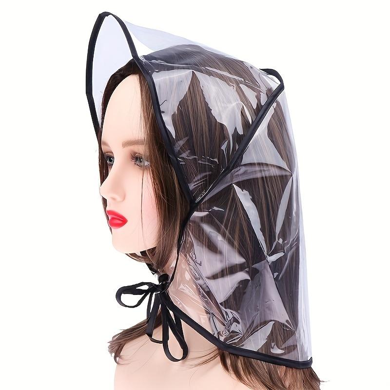 Waterproof Transparent Rain Cap for Women, Reusable PE Material with Brim, Perfect for Daily Outings and Outdoor Activities