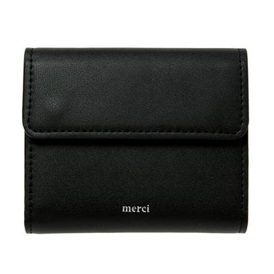 Two-button Simple Half-wallet Black (28003001)