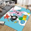 Barbapapa3 Flannel Pattern Square Carpet,Area Rug,Carpet Rug for Living Room Bedroom Sofa Playroom Decor,Non-slip Floor Mat