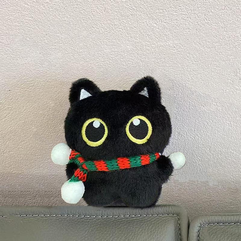 

Креативный плюшевый кулон «Маленький черный котенок», милый кошачий брелок, изысканные аксессуары для украшения рюкзака