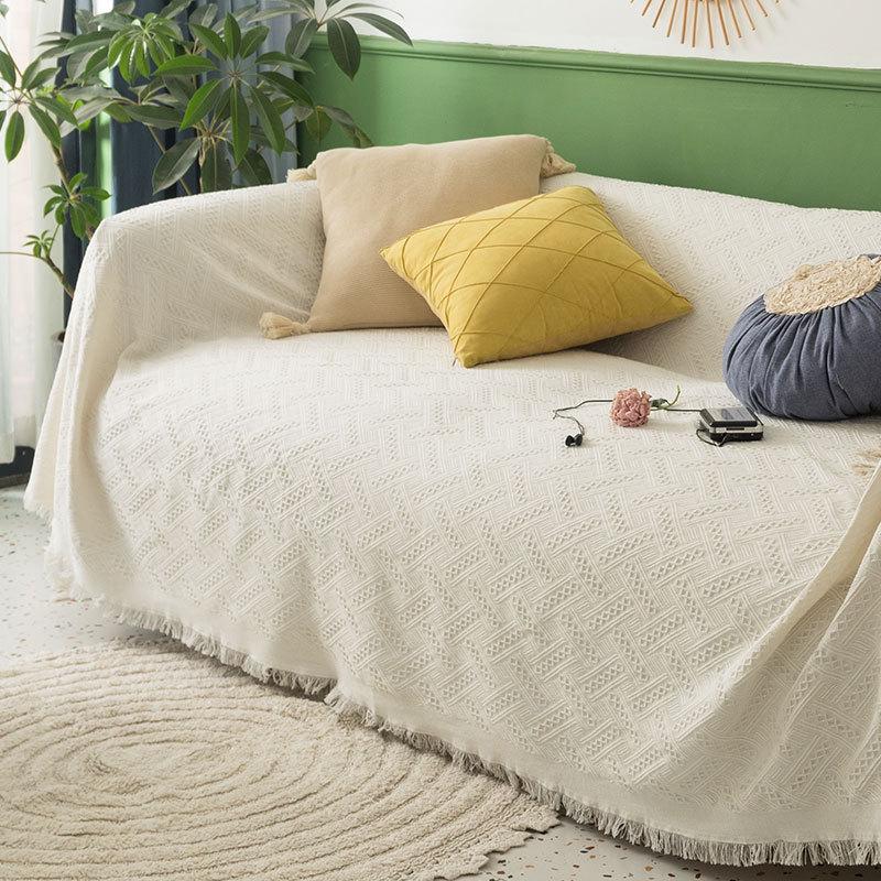 

ins Nordic solid color full cover sofa cloth sofa towel universal sofa blanket non-slip and dust-proof sofa cushion cover 90*90cm