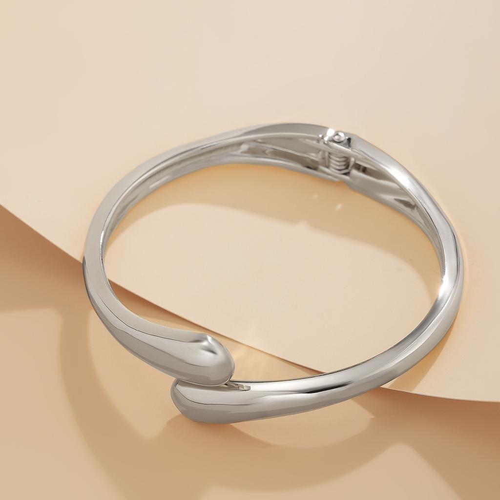 Ingemark 4 Styles Exaggerated Punk Geometric Large Open Spring Bangles Women Chunky Heavy Metal Cuff Bracelet Men Jewelry Gift