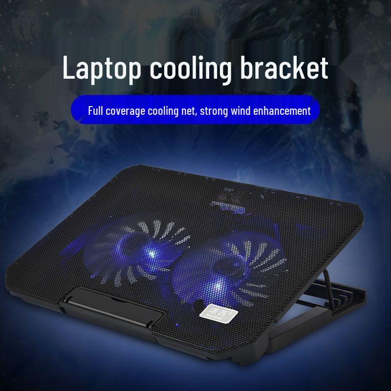 15-Inch Silent Laptop Cooling Pad with Adjustable Height & Foldable Stand