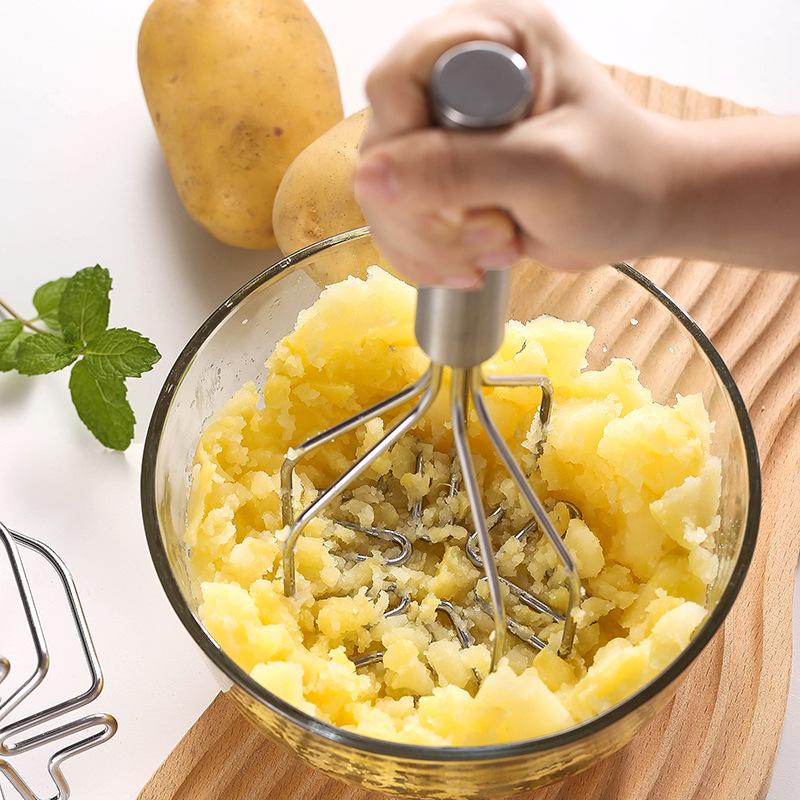 Kartoffelpresse aus Edelstahl, Kartoffelstampfer, Kartoffelpresse, Püree-/Saftpresse, Kartoffelschieber, glattes Obstpüree, Küchenutensilien