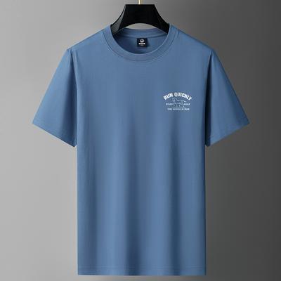 Camiseta de algodón puro para hombre, talla grande S-6XL, manga corta, cuello redondo, para niño