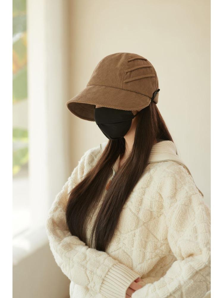 New Equestrian Hat Pleated Corduroy Bucket Hat Autumn New Sunscreen Hat Basin Hat Fit for Outdoor, Casual & Formal Events
