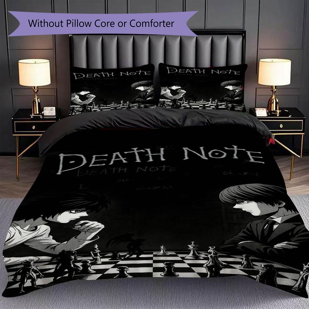 Death Note Chess Showdown Threepiece Set 1 Duvet Cover 2 Pillowcase Without Core Without Core Bedding Set Christmas Birthday Gift