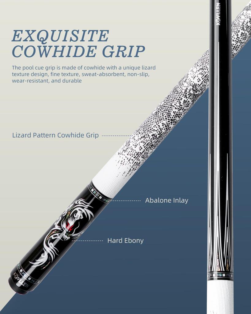 KONLLEN Carbon Fiber Pool Low Handcrafted Inlay Billiard Professional Billiard Pool Cue Stick for Adults Cue, Deflection, Cue, 147cm, 12.5mm,