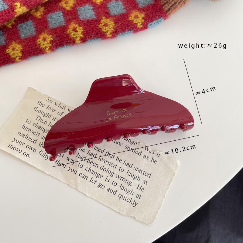 

Праздничная красная ацетатная заколка для волос: Простой, Универсальный Принцессный Стиль для Девочек