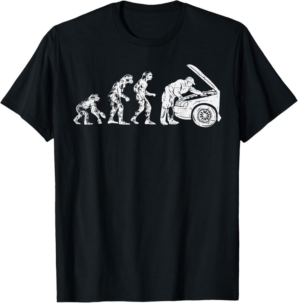Funny Human Evolution Car Mechanic Funny Automotive Dad Men Gift Unisex T-Shirt