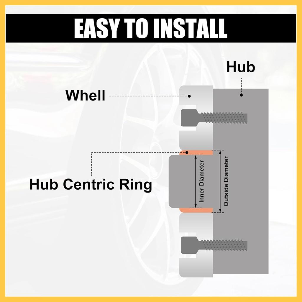 4pcs Plastic 78.1mm to 106mm Car Hub Centric Rings Wheel Bore Center Spacer Auto Replacement Parts