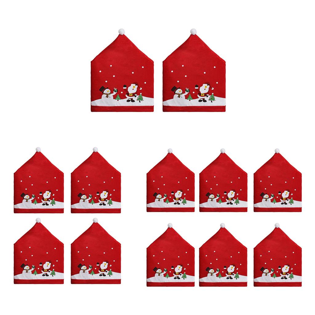 Santa Figure Fabric Chair Cover Smooth Universals Size for Dining Living Room Christmas Decoration