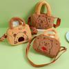 Kids Crossbody Bag Cartoon Animal Pattern Zipper Closure Adjustable Soft Shoulder Strap Handbag Wear-resistant Girl Bag