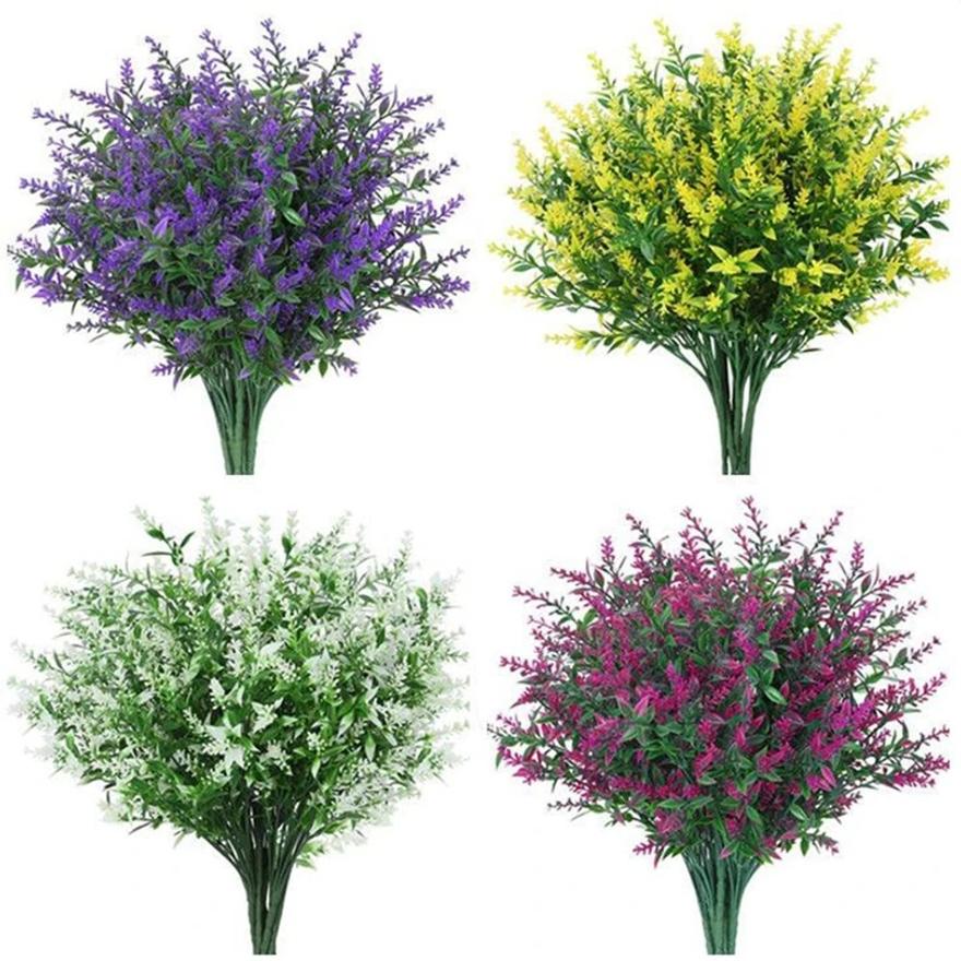 Artificial Flowers Cheap Plastic Lavender Fake Plants Grass Wedding Home Garden Decor DIY Gifts Photography Props Outdoor Bonsai