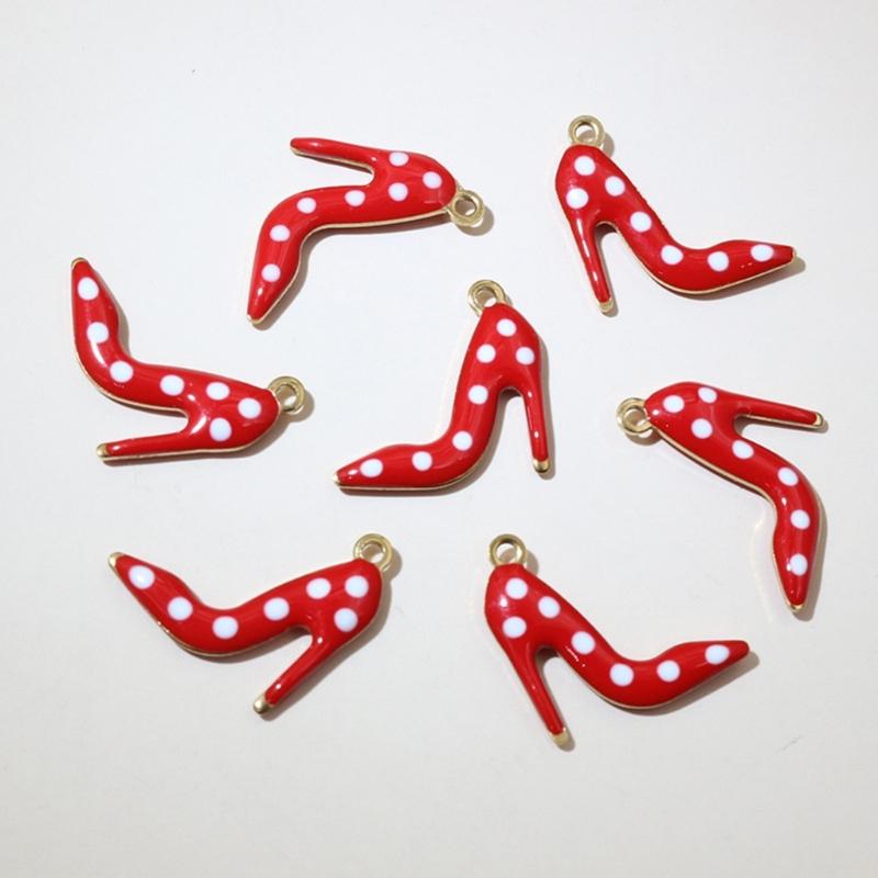 Pack Of 20 High Heel Shoe Charm Stainless Steel Jewelry Making Supplies For Crafting Handmade Accessories And Keychains