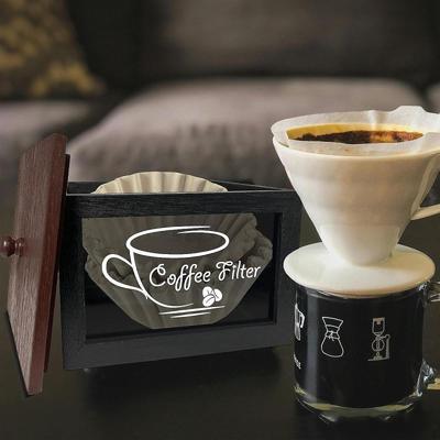 Coffee Filter Holder Storage Box Dustproof Countertop Dispenser Farmhouse Bar Accessories