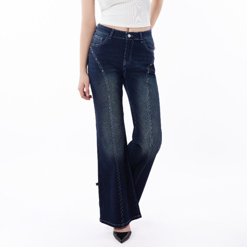 Women's European And American Style Fashionable And Versatile High Waist Wide Leg Jeans