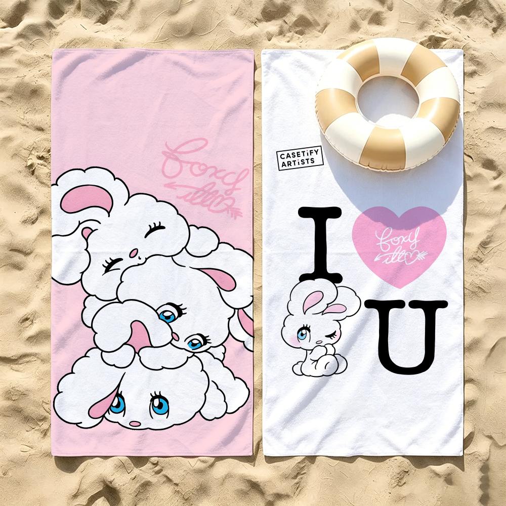 Illustration Foxy Illustration Towel Microfiber Beach Towel Quick Dry Absorbent Soft for Swimming Yoga Resort Travel Camping