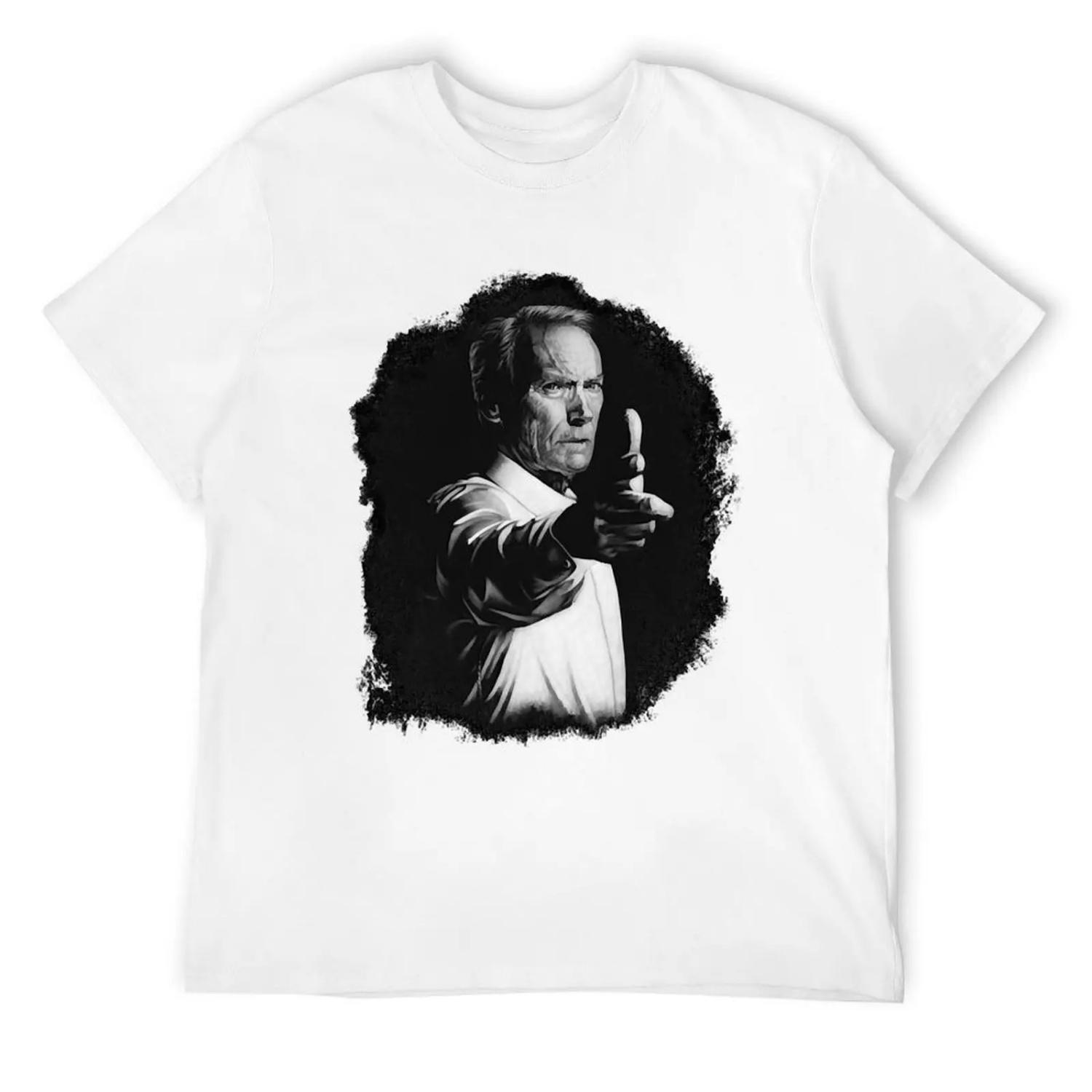 ClintEastwooddrawing T-Shirt graphic t shirt vintage custom t shirt anime shirts men XXXXXL белый