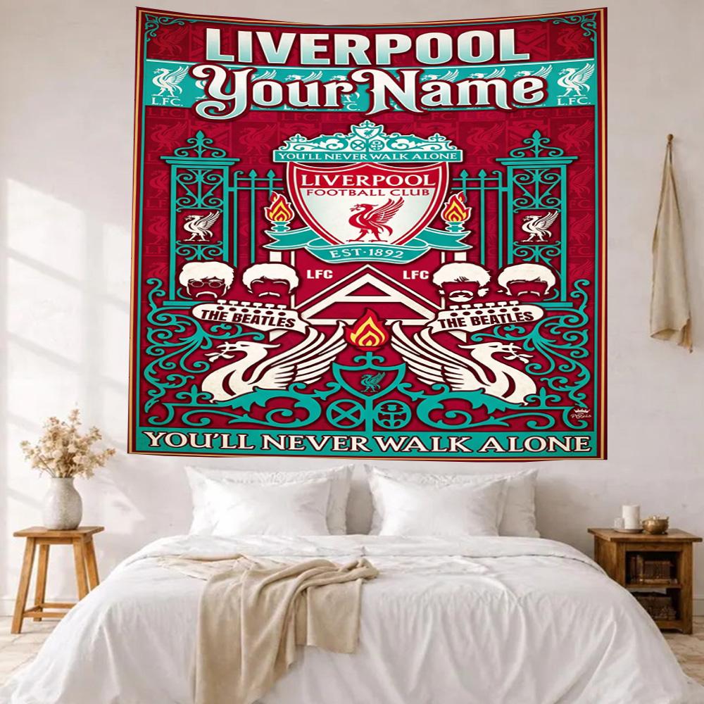 Liverpool Takımı Özel Adınız Duvar Dekoru Duvar Halısı Sanatı Evcil Hayvan Anma Doğum Günü Düğün Partisi Arka Planı Aile Hediyesi
