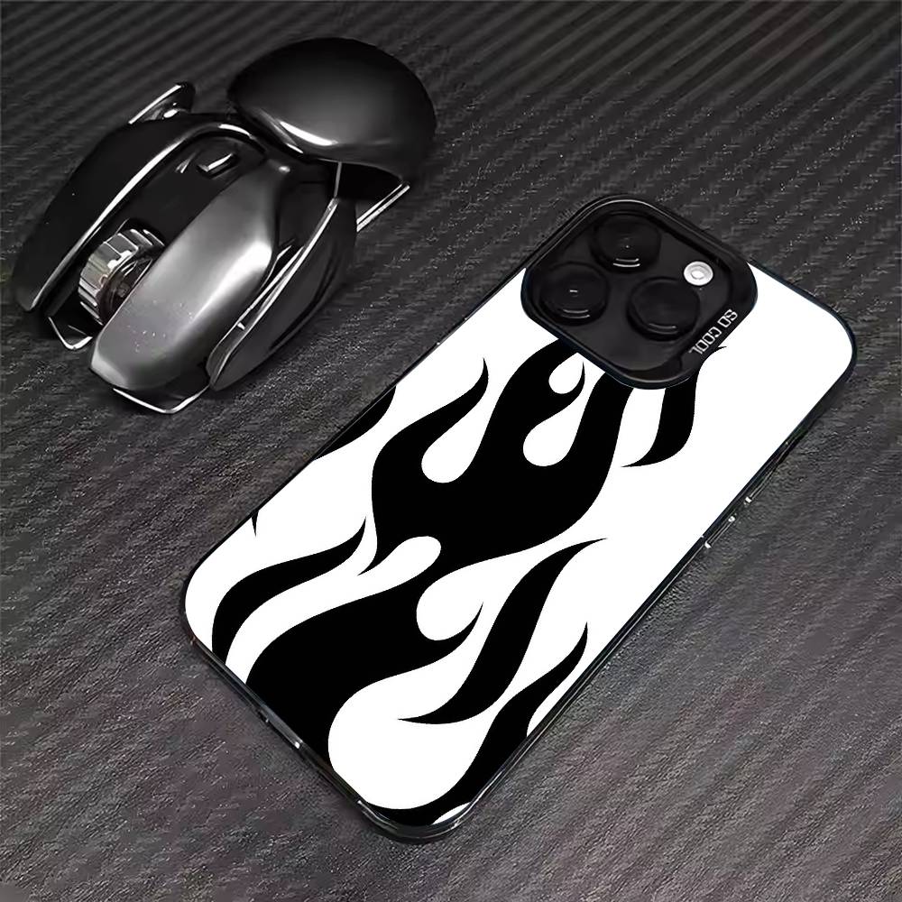Creative Fashion Flame Phone Case For iPhone 17 16 15 14 13 12 11 Pro Max XS Max 7 8 Plus Shockproof Silicone Matte Cover