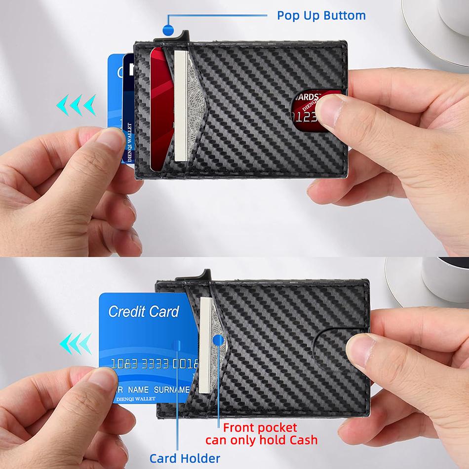 Credit Card Holder Men Magnetic Wallets Rfid Blocking Carbon Bank Cardholder Case Wallet for IPhone 16 15 14 Pro Max