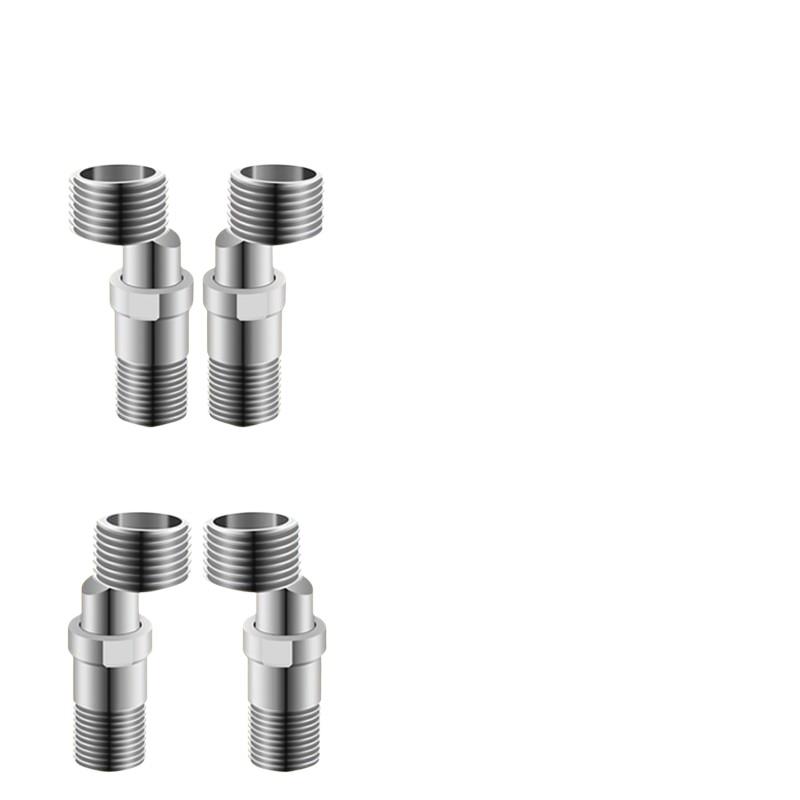 1 Set Stainless Steel Angled Curved Foot Wall Mounted Eccentric Screw Corner 360 Degree Adjustable Shower Faucet Adapter