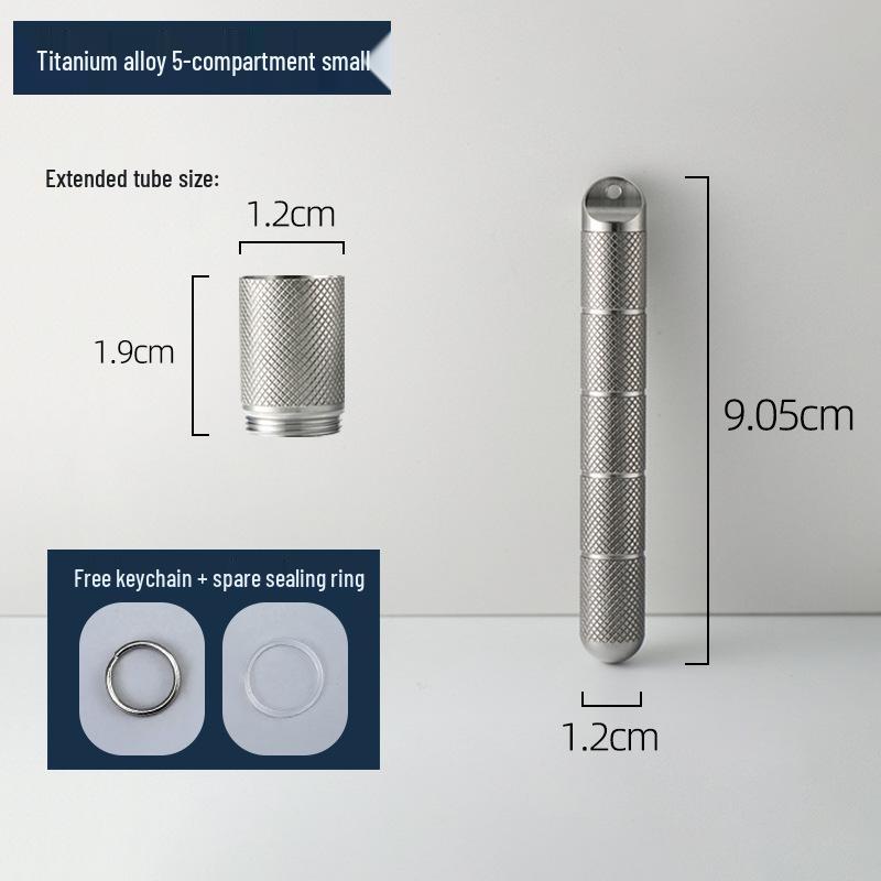 Compact Titanium Non-slip Pill Box - Multi-compartment, Waterproof, Moisture-proof, Perfect for On-the-go Storage