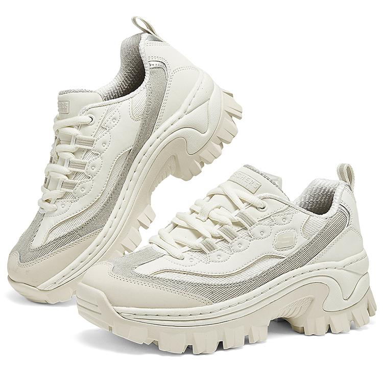 Skechers Hi-Ryze Honey Cake Shoes Comfortable Lightweight Low-Top Dad Shoes Women Sneaker Off-White 177234-OFWT
