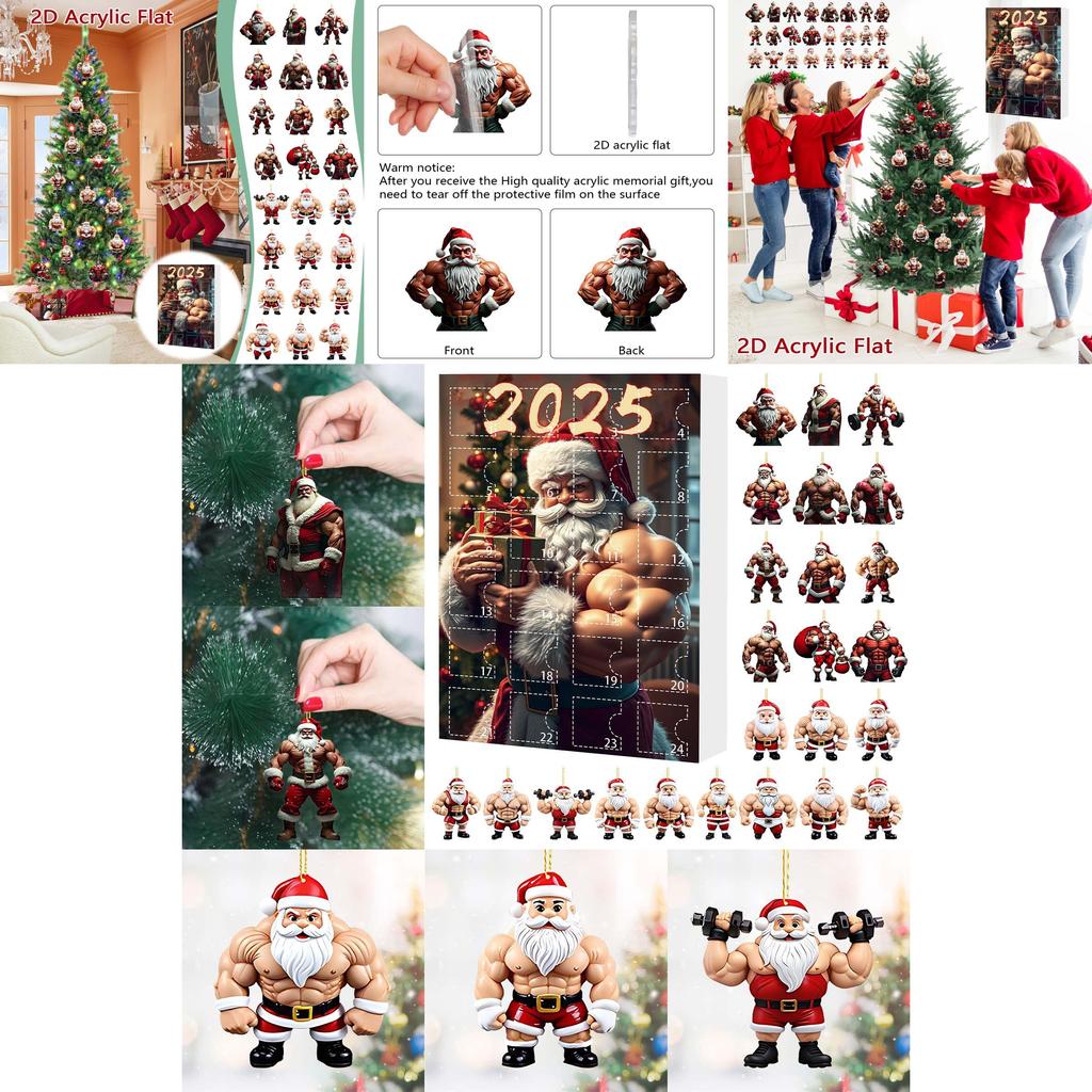 Christmas Holiday Blind Box Series With Acrylic Santa Claus Ornament For Festive Tree Decoration