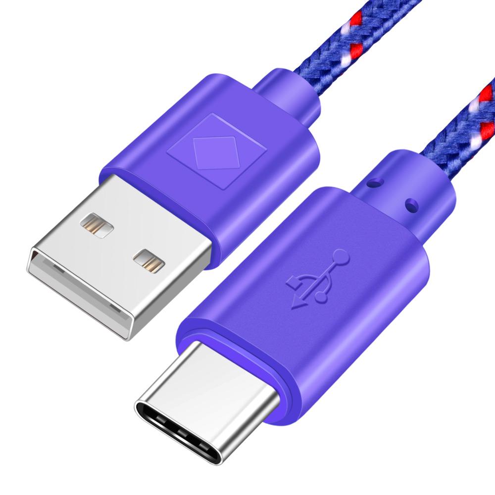 Cavo USB-C Carica Rapida 3A - Sincronizzazione Dati - Lunghezze 1m, 1.5m, 2m (Nero)