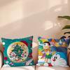 Cartoon Cute Pillow Case Sofa Living Room Bedroom Headboard Backrest Cushion Square Cushion D-Doraemons Nap Time